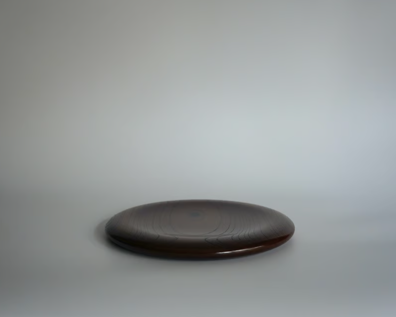 Assiette en bois noire